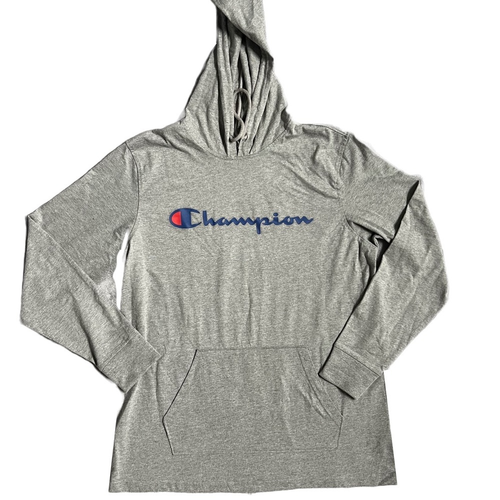 CHAMPION LIGHT GRAY CLASSIC HOODIE WITH LOGO SIZE M